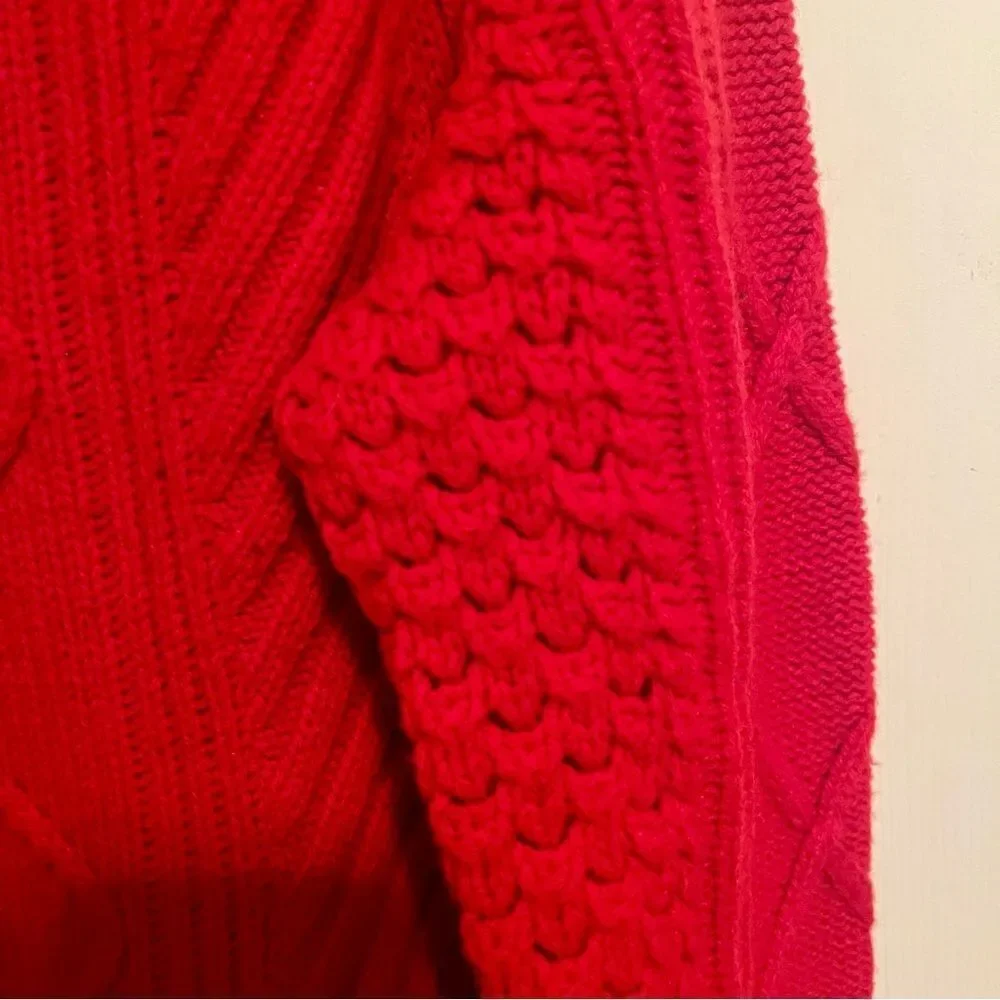 J. Crew Hawthorne Cable Knit Pom-Pom 100% Wool Sweater